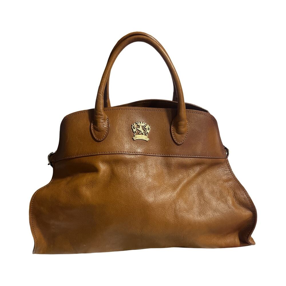 Pratesi Gran Margot Handbag Vegetable Dyed Genuine Italian Leather Brown Italy